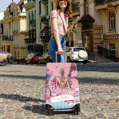 Travel Luggage Cover Suitcase Protector Fits 18-32 Inch Wheel Covers PatternedTravel Related Items Flower Luggage Protector Elastic XL