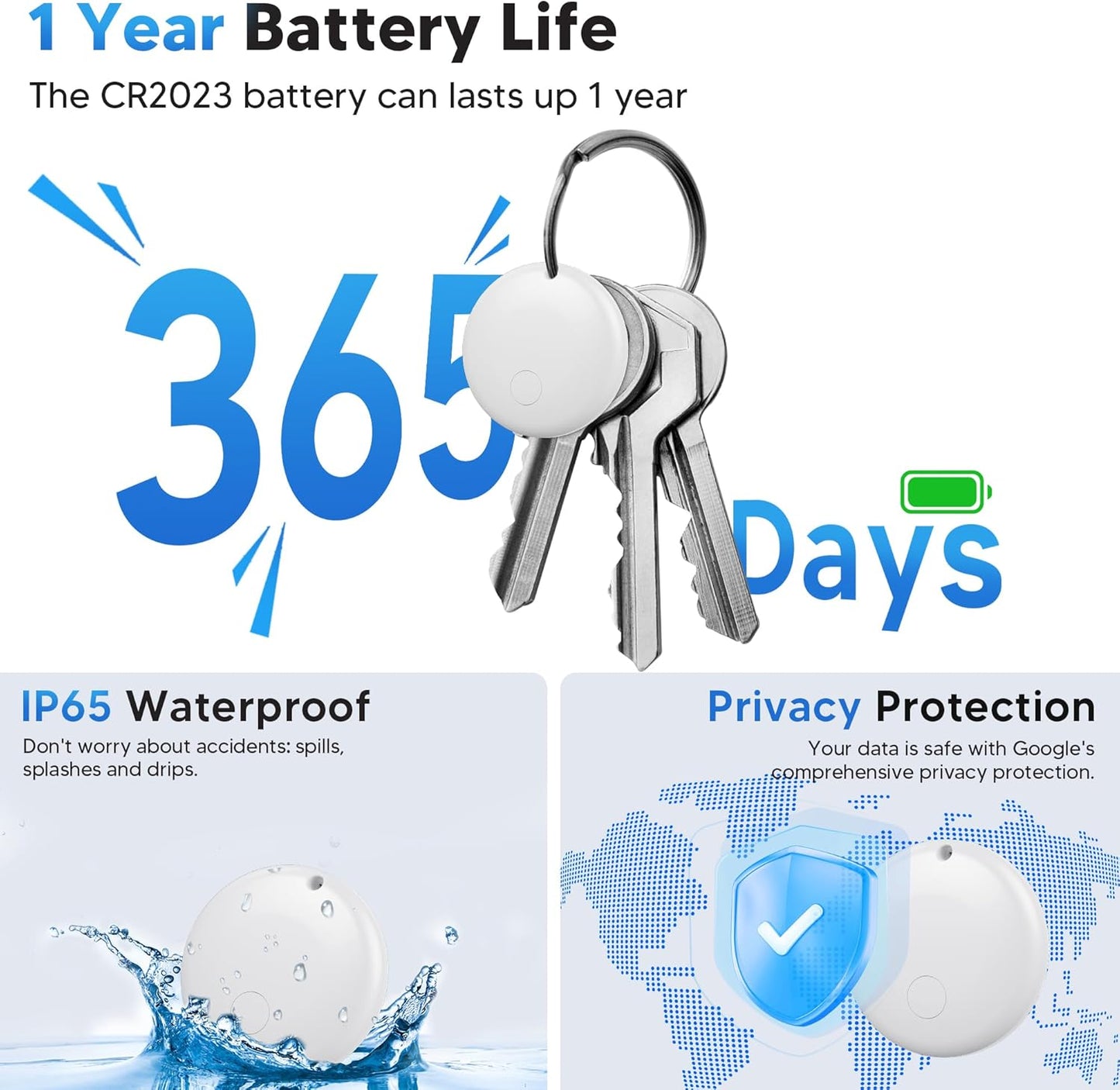 Air Tracker Tag for Android Smart Tag（Not for iOS）Air Tracker Tags-4 pack Android Work with Google Find Hub App Key Finder Bluetooth Tracker Item Locator for Purse, Keys, Luggage, Backpack, Pets，etc.