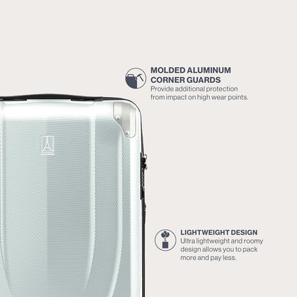 Travelpro Pathways 3 Hardside Expandable Luggage, 8 Spinner Wheels, Lightweight Hard Shell Suitcase, Cloud Grey, 3 Piece Set (21/25/28)