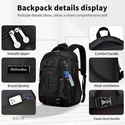 Backpack for School Boys Backpacks for Kids Camo Bookbag for Middle School Bags high school Waterproof Travel Back Pack