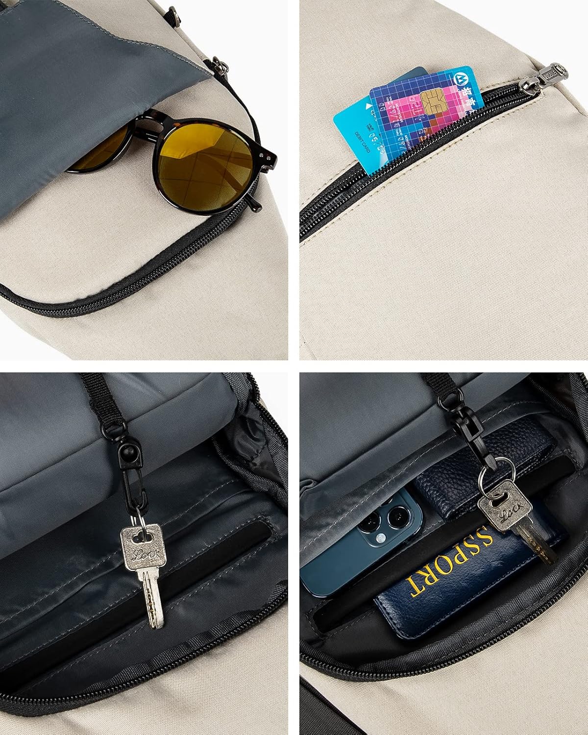 WATERFLY Small Crossbody Sling Backpack Anti Theft Backpack for Traveling Chest Shoulder Bag