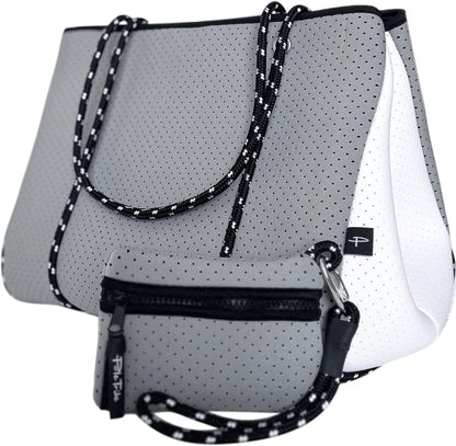 Pole Tribe Neoprene Tote - Large Beach, Gym, Travel Bag & Wallet, Water-Resistant, Durable, Lightweight, Sailor Rope Design