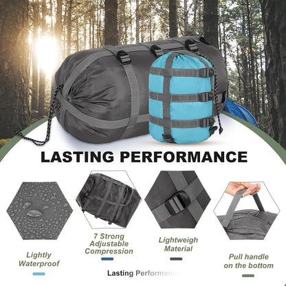 5 Pack Compression Stuff Sack 5 Assorted Size Sleeping Bag Stuff Sack Ultralight Sleeping Bag Cover Space Saving Gear for Travel Outdoor Camping Hiking Backpacking