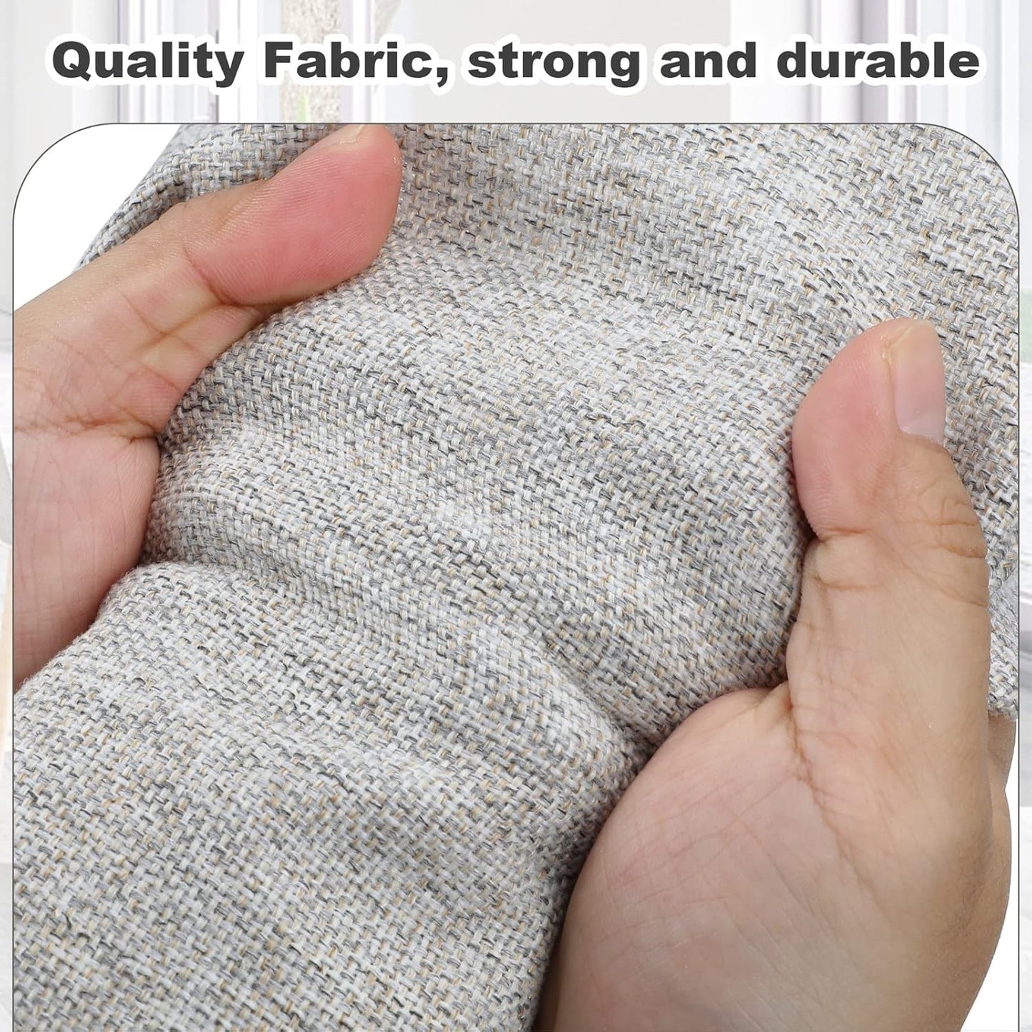 Large 17" 36 Quart Collapsible Stackable Storage Bins with Lids, 5 Packs Beige Linen Fabric Closet Boxes with Lids, Storage Cube Baskets Container Organizers for Bedroom Office(17 x12 x11)