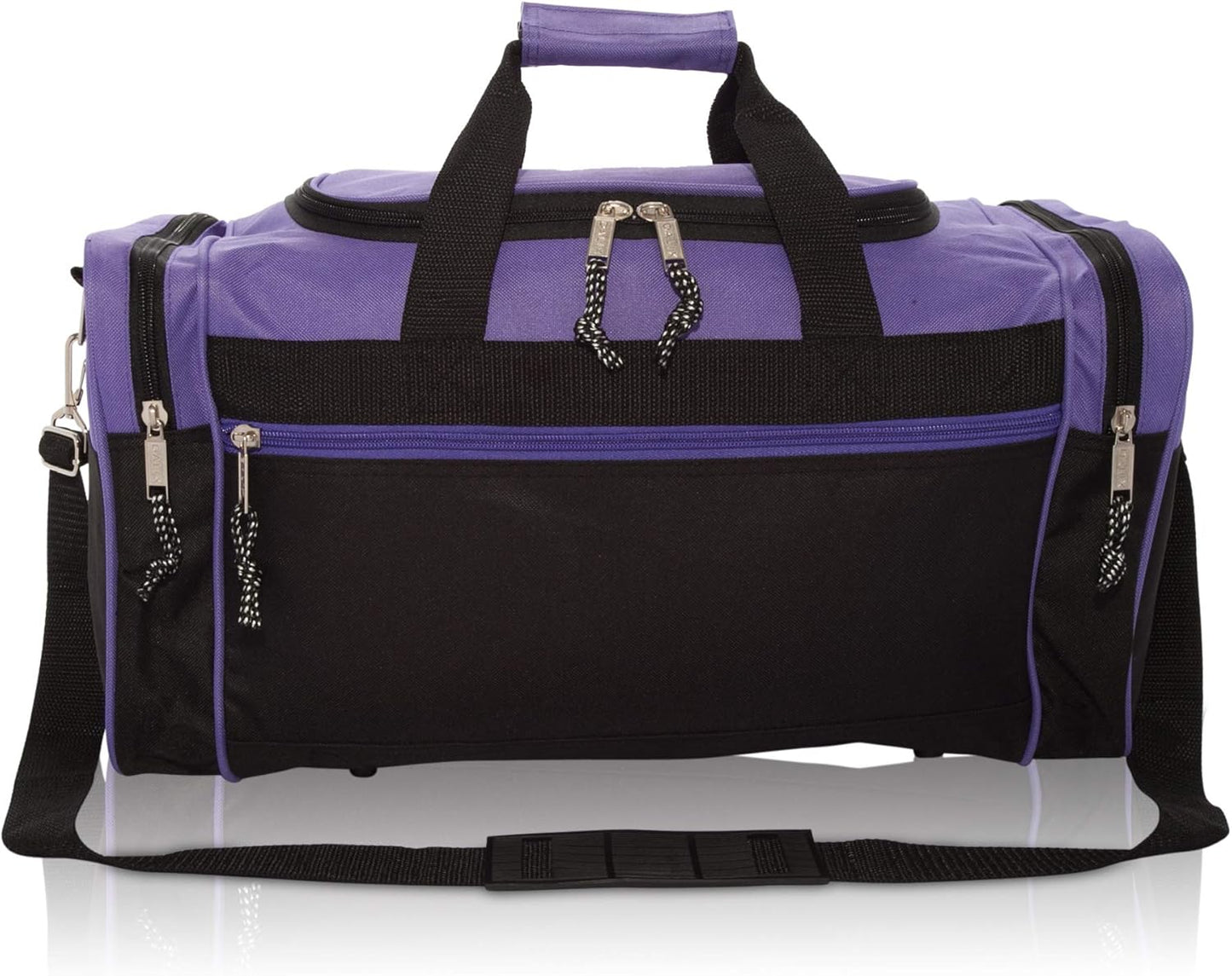 DALIX 21" Blank Sports Duffle Bag Gym Bag Travel Duffel with Adjustable Strap in Purple