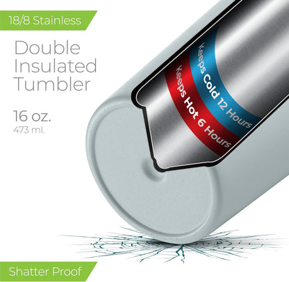 SIPX™ Triple-Insulated Tumblers - 16oz. Premium Modern Tumbler With Lid, insulated Cup Keeps Hot For 6 Hours, Stainless Steel Tumbler Made Of Sustainable Material, Coffee Travel Mug For Home & Office