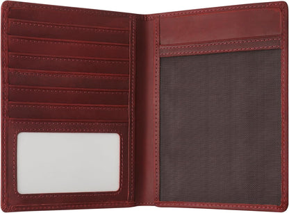 Jack&Chris Leather Passport Holder RFID Blocking Passport Travel Wallet Cover Case for Men Women Brown JC17