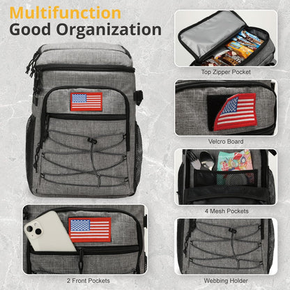 Tactical Backpack Cooler, 25L Cooler Backpack Insulated Leak-Proof, Heavy Duty Large Lunch Backpack, Waterproof Ice Chest Backpack for Men Women Adults Work Daytrip Camping Beach Hiking Accessories