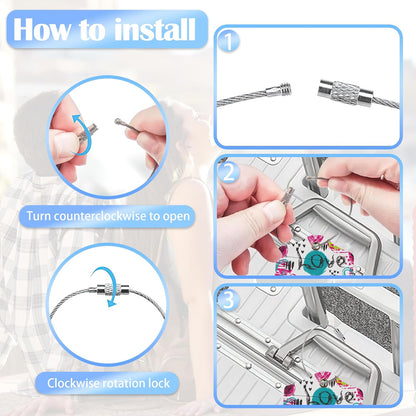 Abstract Colorful Colors Hearts 2 PCS Luggage Tags, Privacy Cover ID Label with Stainless Steel Loop and Address Card for Travel Bag Suitcase