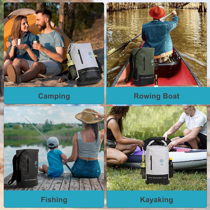 UPWELL Waterproof Dry Bag 30L Boating Backpack for Travel Hiking Camping Bags for Kayaking Hiking Waterproof Bags Swimming Floating Submersible Dry Bag Green