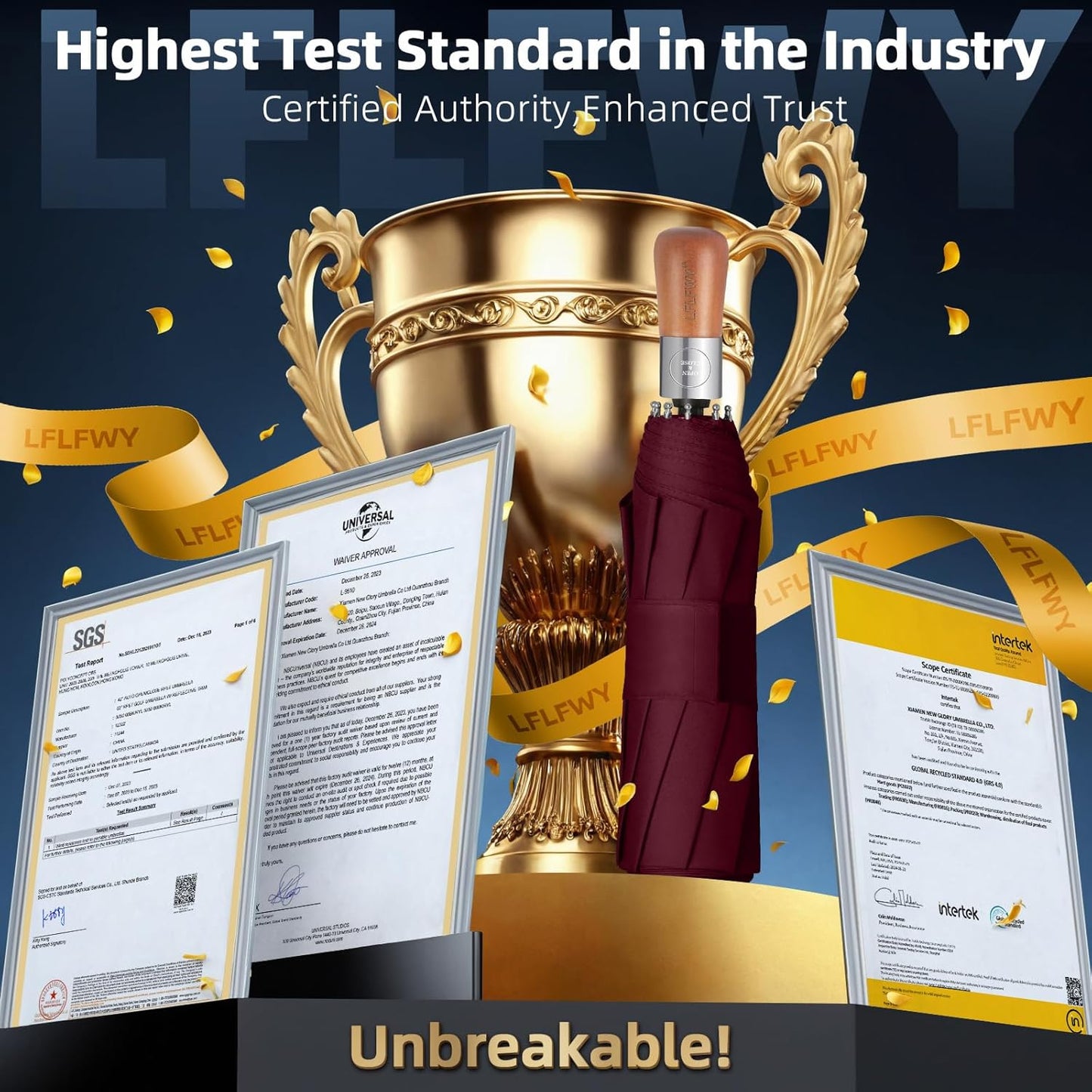 3T Wind Armor Travel Umbrella Compact Easy Auto Open Close Folding Umbrellas for Rain Windproof Umbrella for Women and Men Durable Real Wood Handle Portable Fits Backpack Car