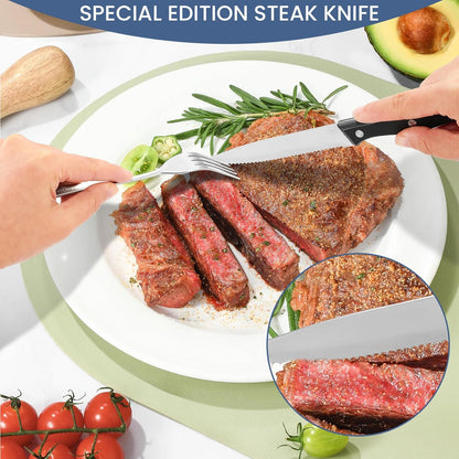 Travel Cutlery, Portable Cutlery Set | Portable Silverware Set, 18/8 Stainless Steel Lunch Reusable Travel Cutlery Set, Fork and Spoon/Knife Set for Camping | Full-size camping cutlery set.