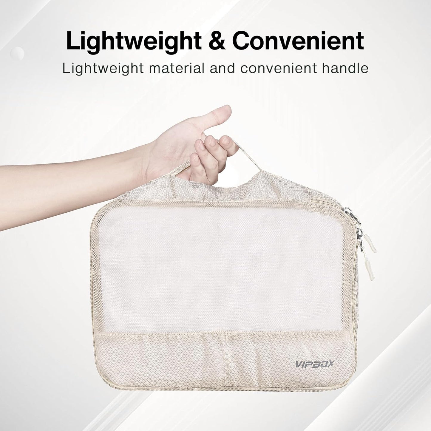 5 Set Packing Cubes Travel for Luggage Durable Suitcases Organizer Bags Lightweight Airplane Travel Vacation Essentials Accessories for Carry on (Cream)