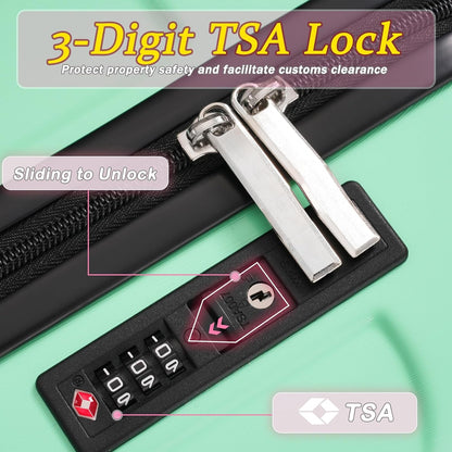 Merax Carry on Luggage Set, 20 Inch Hardshell ABS Suitcase with Spinner Wheels, Built-in TSA Lock & 2 Packing Cubes Airline Approved for Business Weekend Travel