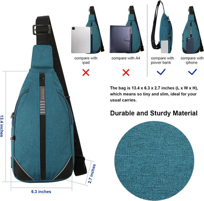 WATERFLY Small Crossbody Sling Backpack Anti Theft Backpack for Traveling Chest Shoulder Bag