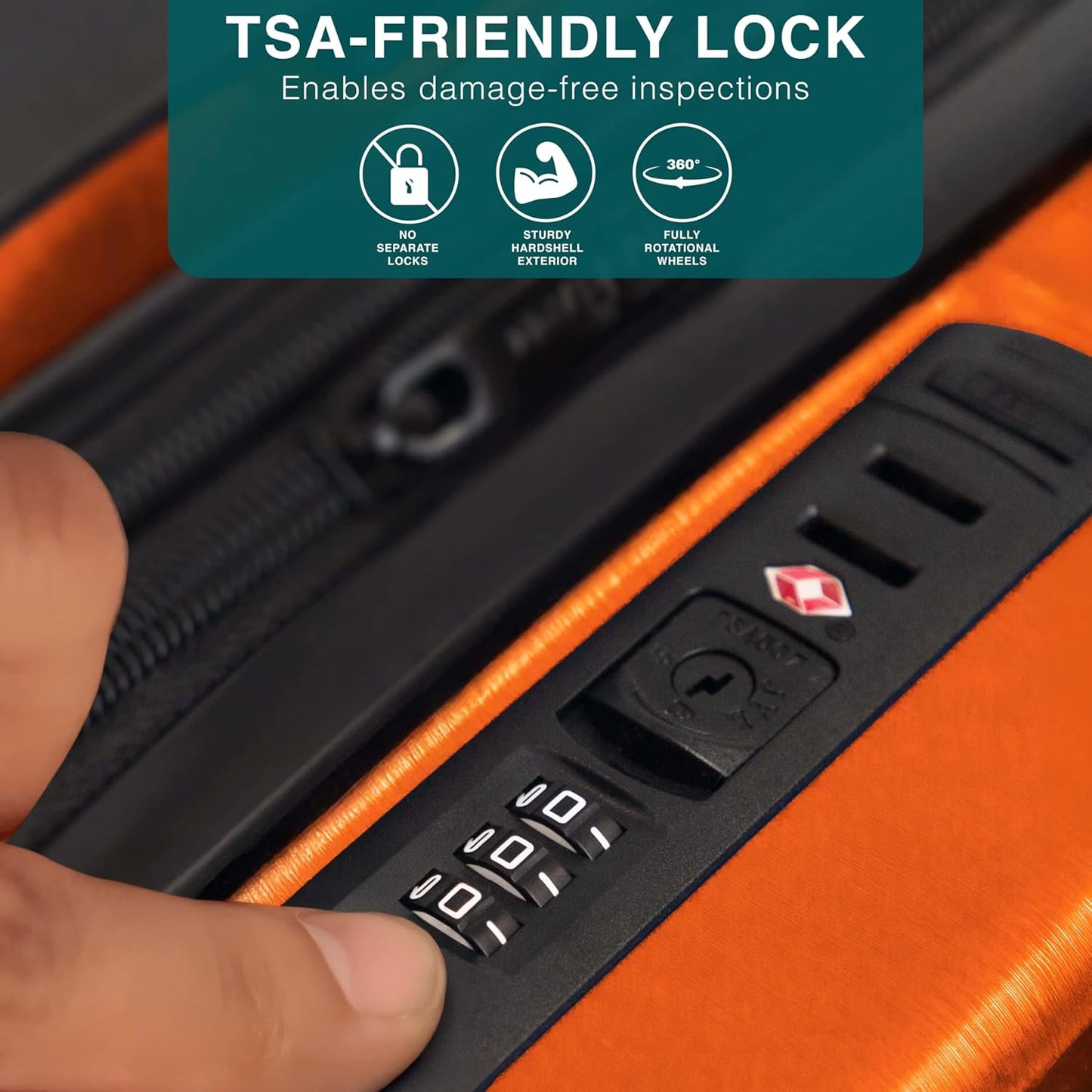 28 Inch Luggage with Spinner Wheels, Hard Shell Suitcase with TSA Locks for Luggage, Travel Large Suitcase, Expandable Hard Shell Suitcases, Orange