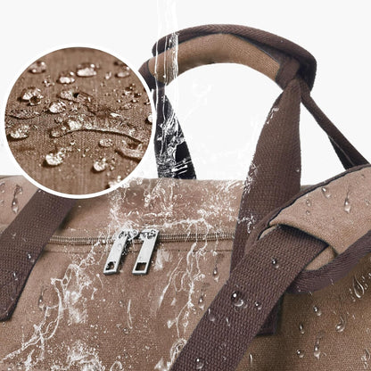 Felipe Varela 60L Duffle Bag for Men, Large Expandable Canvas Duffel Bag for Travel, Mens Carry On Luggage Bag Traveling Weekender Gym Overnight Bags for Airplanes, Coffee