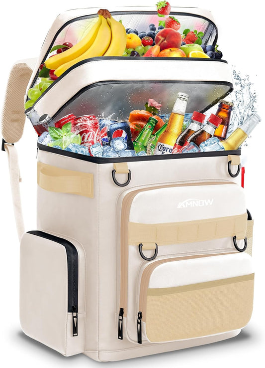 Backpack Cooler Insulated Leak Proof for Men Women 50 Cans Soft Cooler Backpack Insulated Waterproof Large Capacity Coolers Bag Portable for Lunch Camping Travel Picnic Hiking