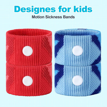 LYJEE Motion Sickness Bands for Kids, Travel Sickness Relief Wristbands, Anti-Nausea Wristbands for Car or Sea Sickness