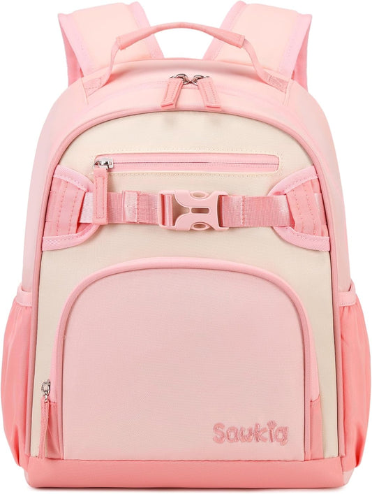 Cute Mini Toddler Backpacks for Girls 2-4 Little Kids Backpack preschool Bookbag (Pink and Cream)