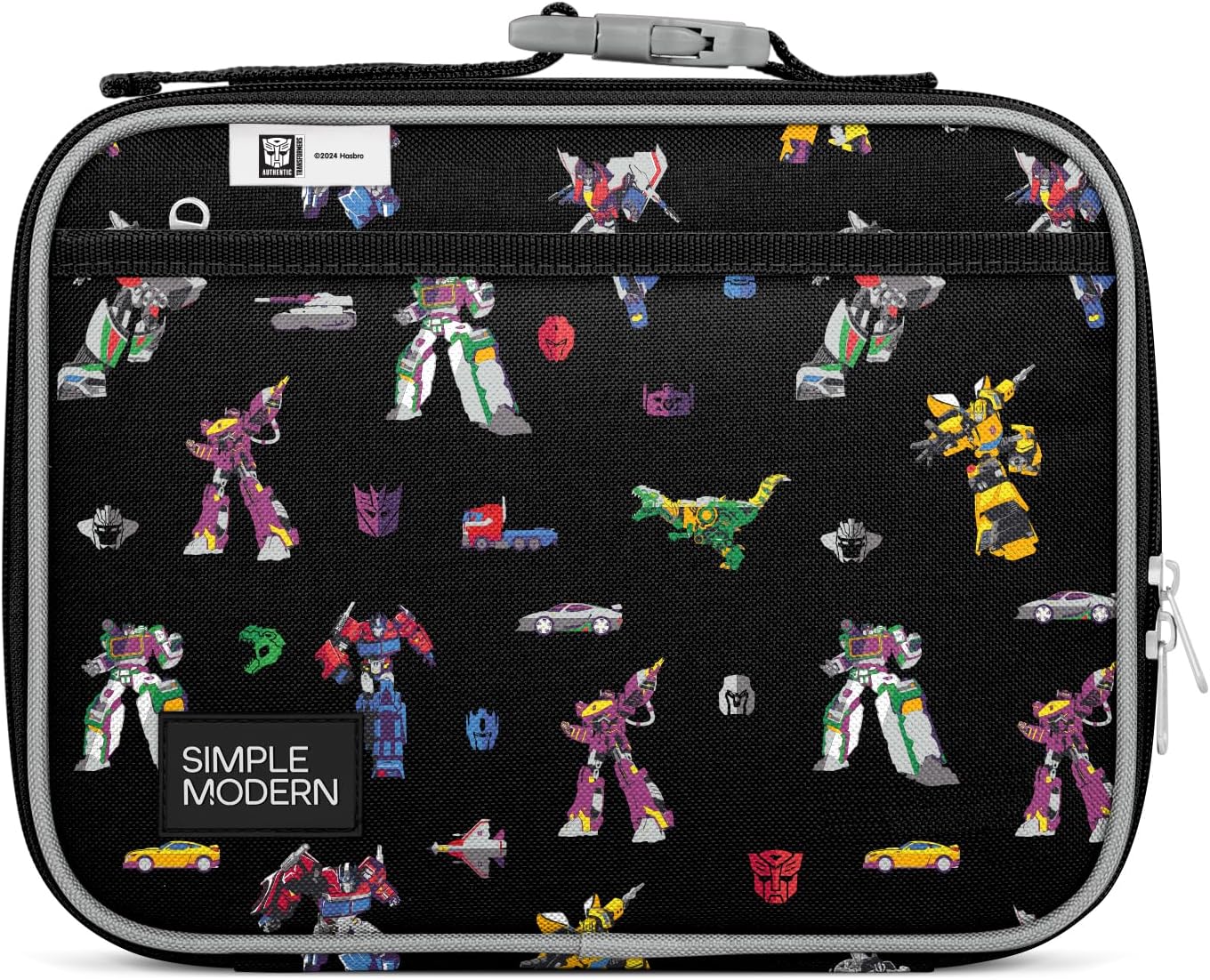 Simple Modern Transformers Kids Lunch Box for School | Reusable Insulated Lunch Bag for Toddler, Boy | Meal Containers with Exterior & Interior Pockets | Hadley Collection | Transformer Block Nation