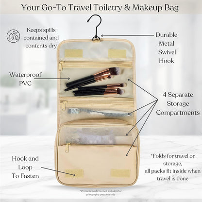 9 Set Packing Cubes - Suitcase Organizer, Cute Packing Cubes, Travel Bags Organizer for Luggage with Hanging Toiletry and Shoe Bag, Travel Essentials for Women, Men and Kids -Gold