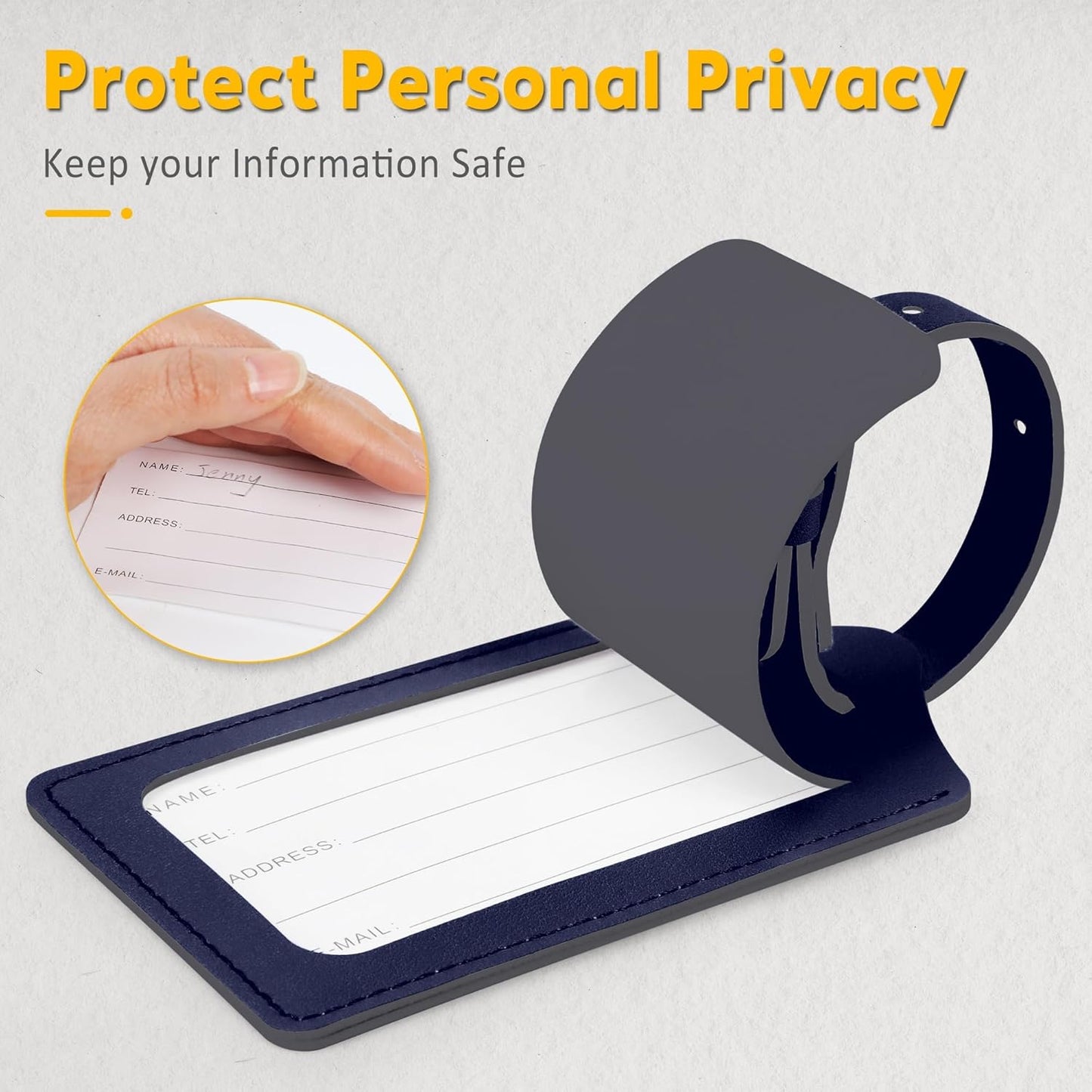 8 Pack Leather Luggage Travel Bag Tags by Travelambo