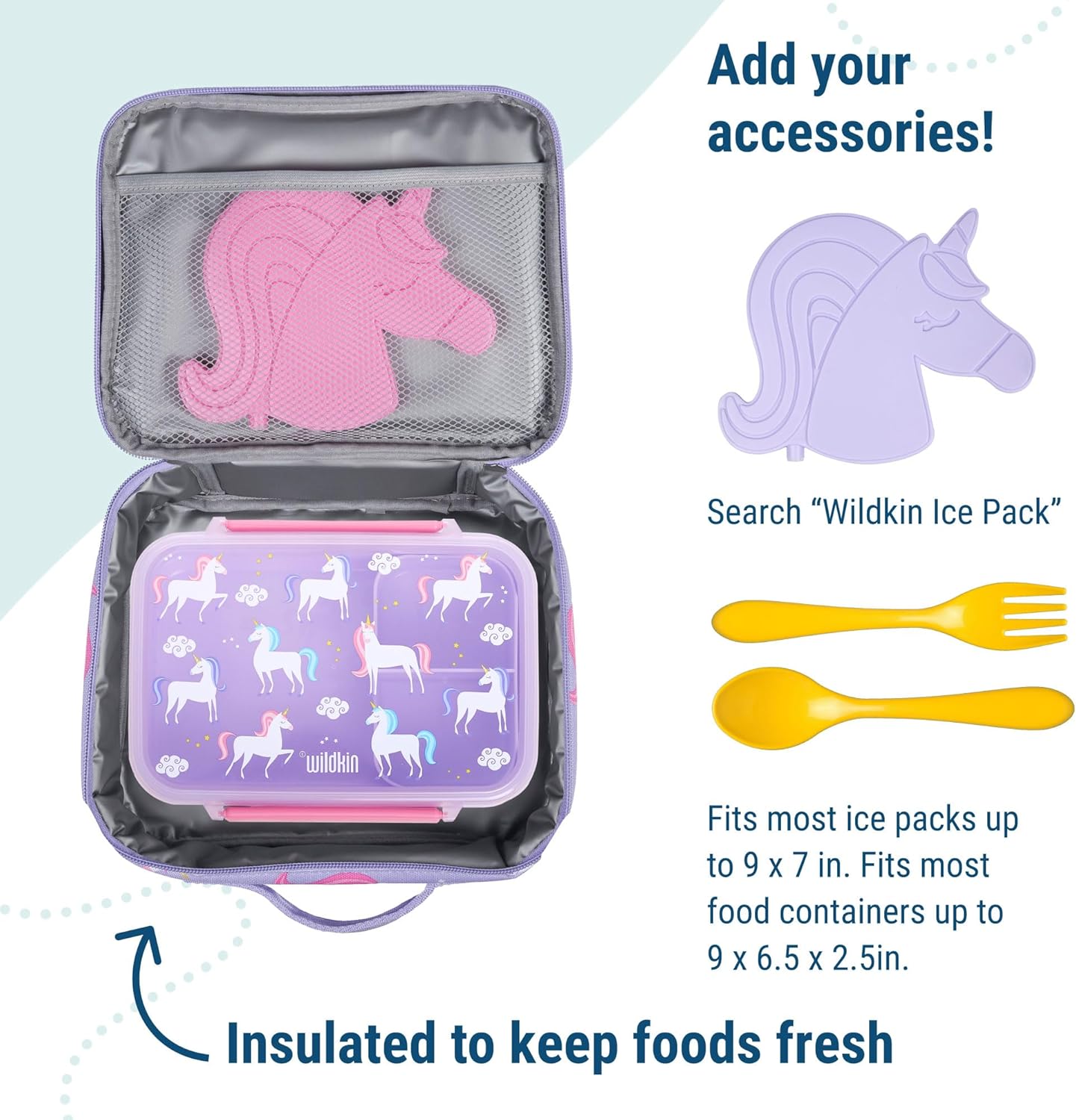 Wildkin Kids Insulated Lunch Box – Durable and Reusable for School & Travel - Rad Roller Skates