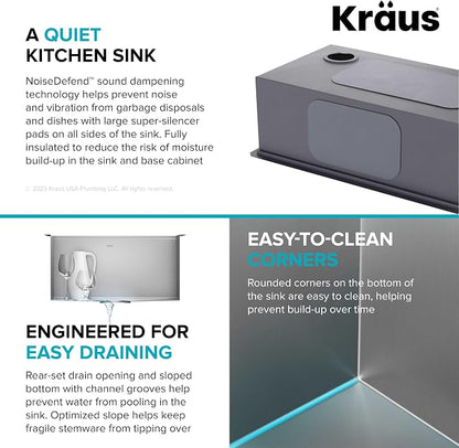 KRAUS Kore 21-Inch Undermount Workstation 16 Gauge Single Bowl Stainless Steel - Image 12