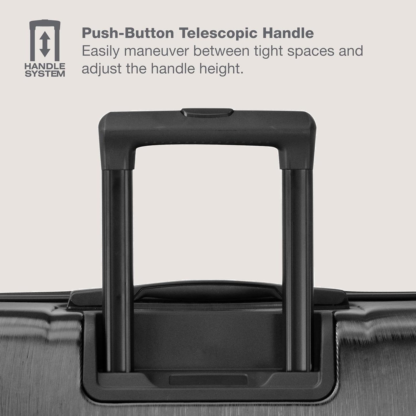 U.S. Traveler Boren Polycarbonate Hardside Rugged Travel Suitcase Luggage with 8 Spinner Wheels, Aluminum Handle, Black, 2-Piece Set, USB Port in Carry-On