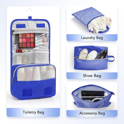 10 Set Compression Packing Cubes for Travel Essentials,Compressible Expandable Packing Cubes for Suitcase,OlarHike Luggage Organizer Bags for Travel,Handy Helper for Organizing Clothes(Klein Blue)