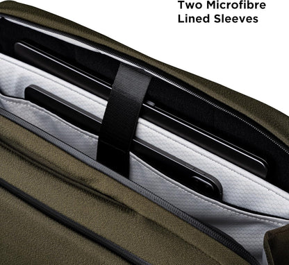 ALPAKA Elements Tech Brief Pro 12L -3-in-1 Recycled Fabric Laptop Briefcase Backpack for 16" Laptop, Anti-Theft Secure with Luggage Pass-Through, Water-Resistant, Fits Tech & Business Essentials,Green