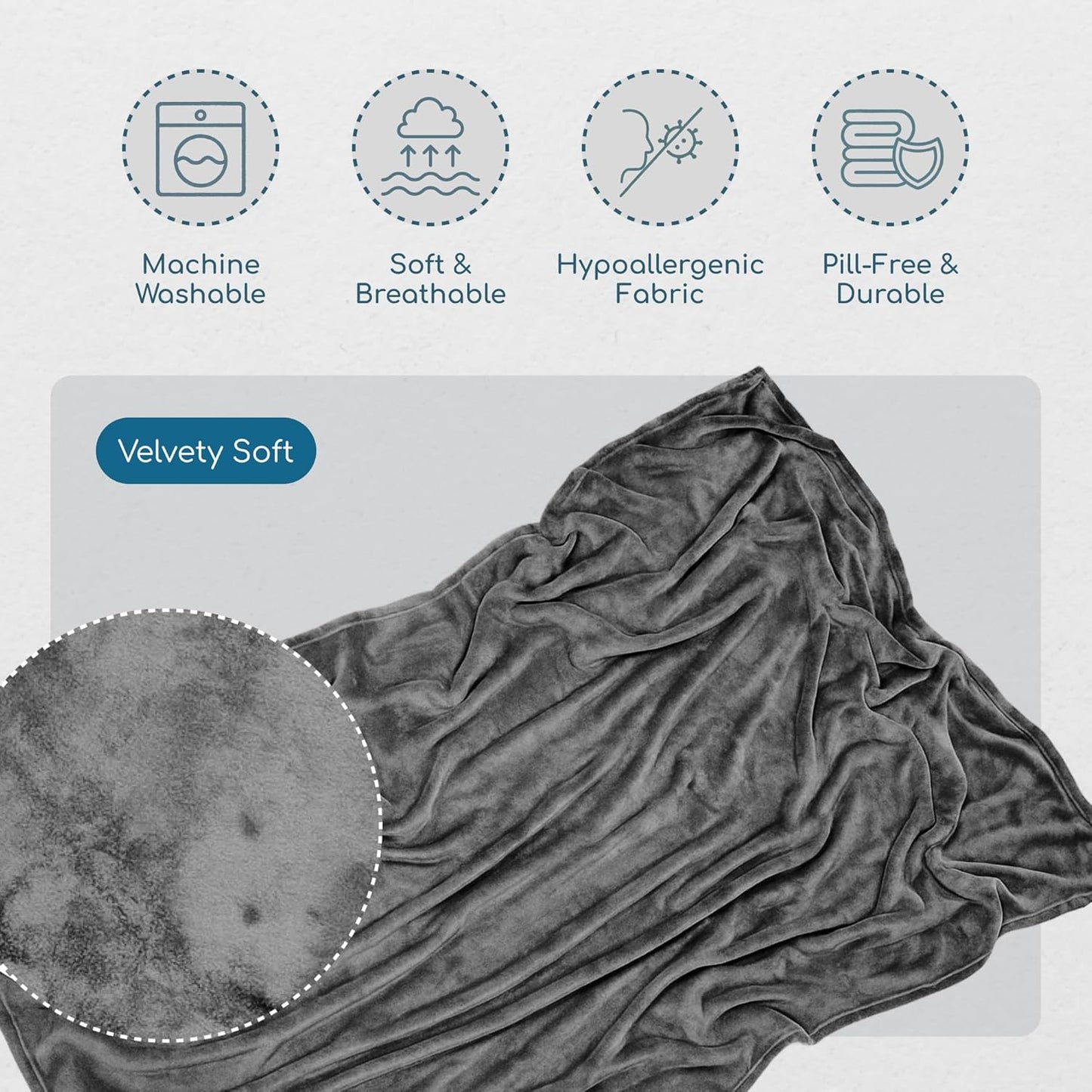 Resty 65"x40" Traveling Airplane Blanket, Deep Gray – Lightweight, Velvety Soft Blanket That Becomes a Travel Pillow – Must-Have Comfort for Planes & Road Trips – Travel Essentials for Women & Men