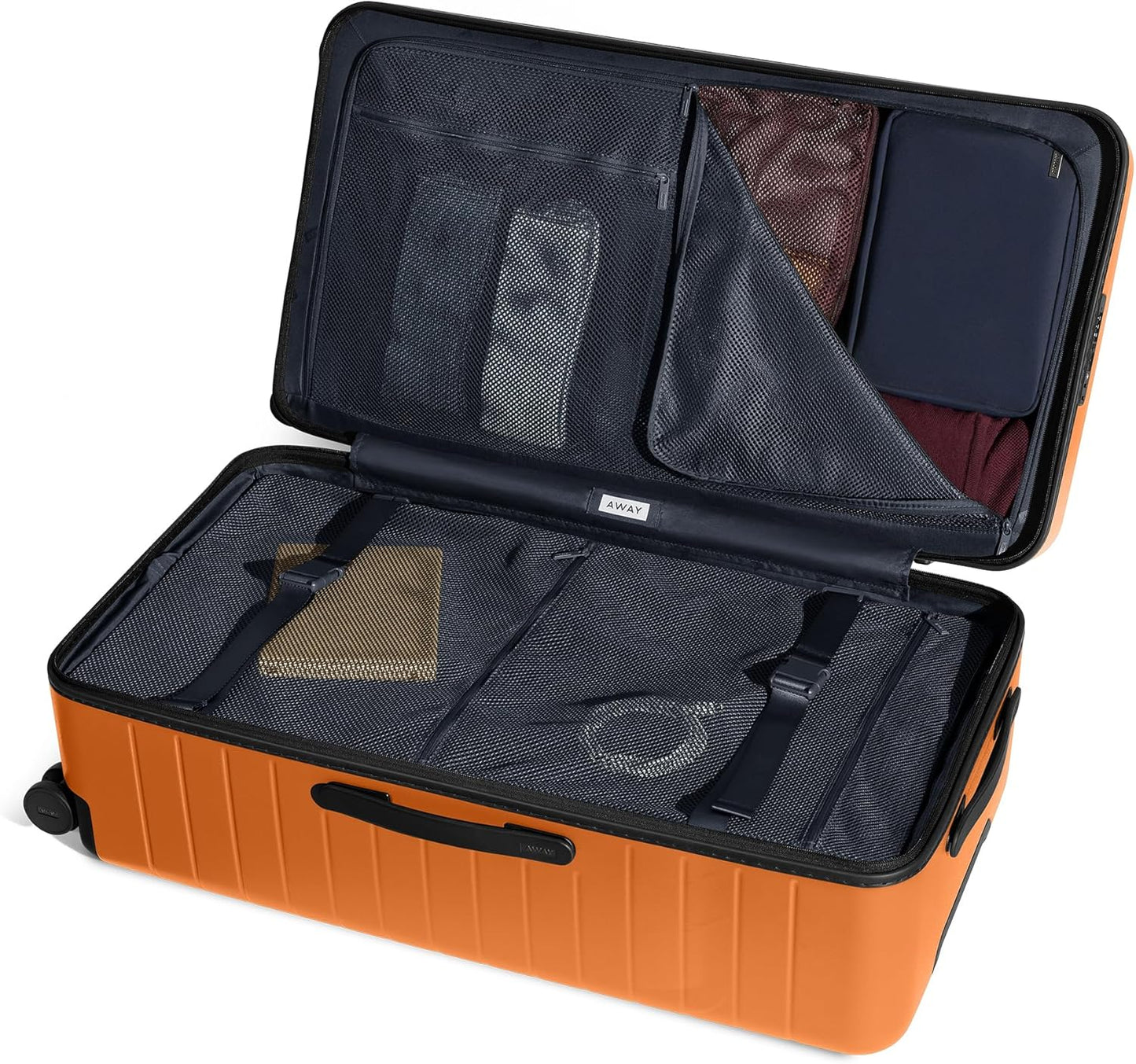 Away Large Trunk Luggage, 31 Inch Hardside Suitcase with Spinner Wheels, Lightweight & Durable, TSA Lock, Ideal for Long Trips, Sorbet Orange