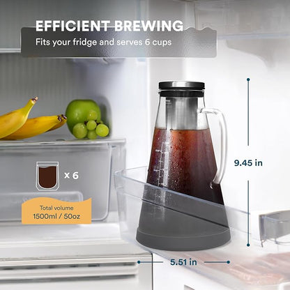 OVALWARE Airtight Cold Brew Iced Coffee Maker Pitcher - Image 2
