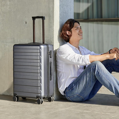 Carry on Luggage 22 X 14 X 9 Airline Approved, 20 Inch Luggage for 3-5 Days Travel, Double Spinner Wheels, 100% Hardshell PC, TSA Lock (02-Grey (Basic), Checked 28-Inch)