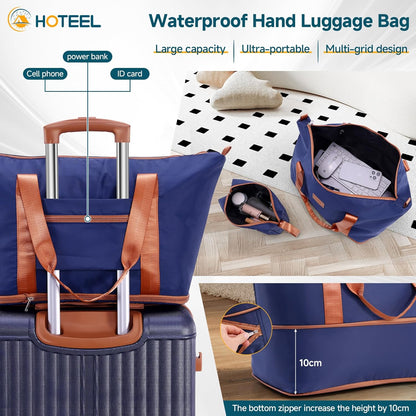 Hoteel Luggage 6-piece Set, 360° Universal Suitcases with Wheels Hard Shell Suitcase with TSA Lock, Including Waterproof Luggage Bag, Travel Maletas for Men and Women,Blue(16/20/24/28Inch)