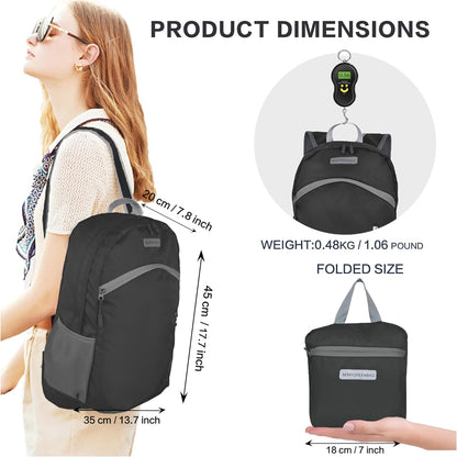 35L Foldable Waterproof Backpack For Outdoor Sports Travel Inside Wet Clothes Compartment Packable For Multiple