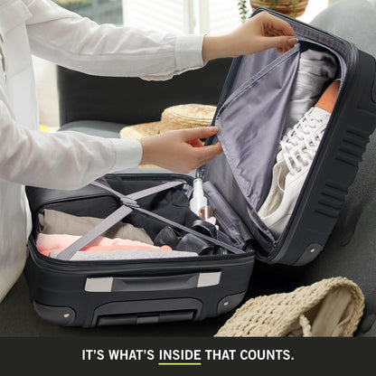 Kenneth Cole REACTION Out of Bounds Lightweight Hardshell 4-Wheel Spinner Luggage, Midnight Black, 2-Piece Set (20" & 28")