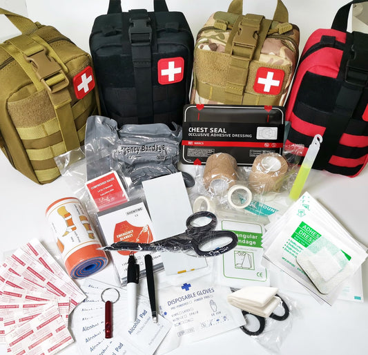 IFAK Kit Trauma Kit Military Medical First Aid Kits Bleeding Contral Emergency Survival Bug Out Bag for Camping Gear Supplies Hiking (Camouflage)