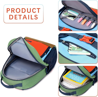 Cute Mini Toddler Backpacks for Boys 2-4 Little Kids Backpack Preschool Bookbag (Orange Blue)