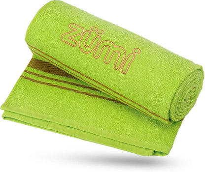 Zumi 100% Cotton Quick Dry Travel Towel - Soft, Thin, Compact, Highly Absorbent, Lightweight Camping Towel for Beach, Gym, Bath, Shower, Swimming, Dorm, RV - Green