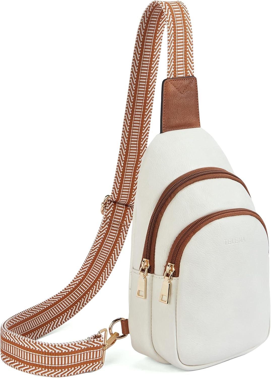 Telena Small Sling Bag for Women Leather Crossbody Fanny Packs Chest Bag for Women