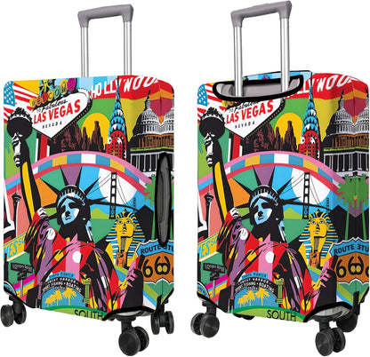 Travel Luggage Cover Suitcase Protector Fits 18-32 Inch Wheel Covers PatternedTravel Related Items Flower Luggage Protector Elastic XL