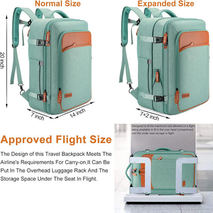 Travel Laptop Backpack,42L Carry on Luggage, Flight Approved Expandable Backpack,Business Anti Theft Weekender Bags for Women Men, Water Resistant Expandable Backpacks With 4 Packing Cubes