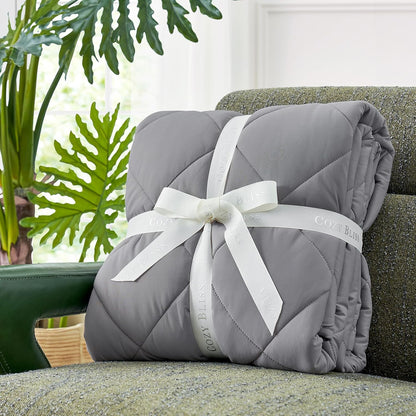 Cozy Bliss Cooling Throw Blanket for Hot Sleepers, Q-Max 0.4 Cooling Comfort 50x70, Cold Blankets for Night Sweats Sleeping, Ultra-Cool Lightweight Breathable Summer Blanket for Bed Travel