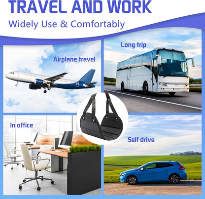 2-Pack Airplane Foot Hammock for Plane Travel - Travel Essentials Length Adjustable Airplane Foot Rest - Long Flight Must Haves