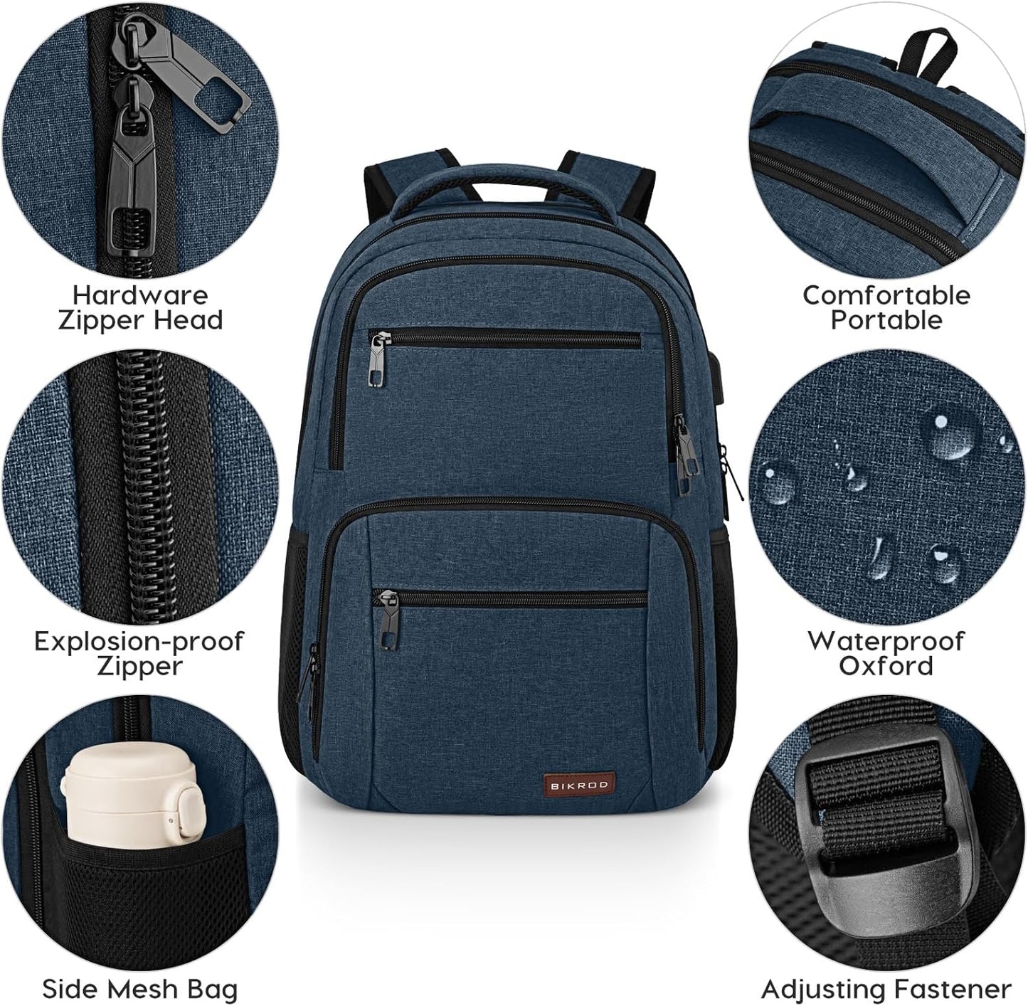 Backpack for Boys Men, School Backpack for Teens Girls, Lightweight Casual High School Bookbag, Daily-use Travel Laptop Backpack with USB Charging Port Fits 15.6 Inch Notebook