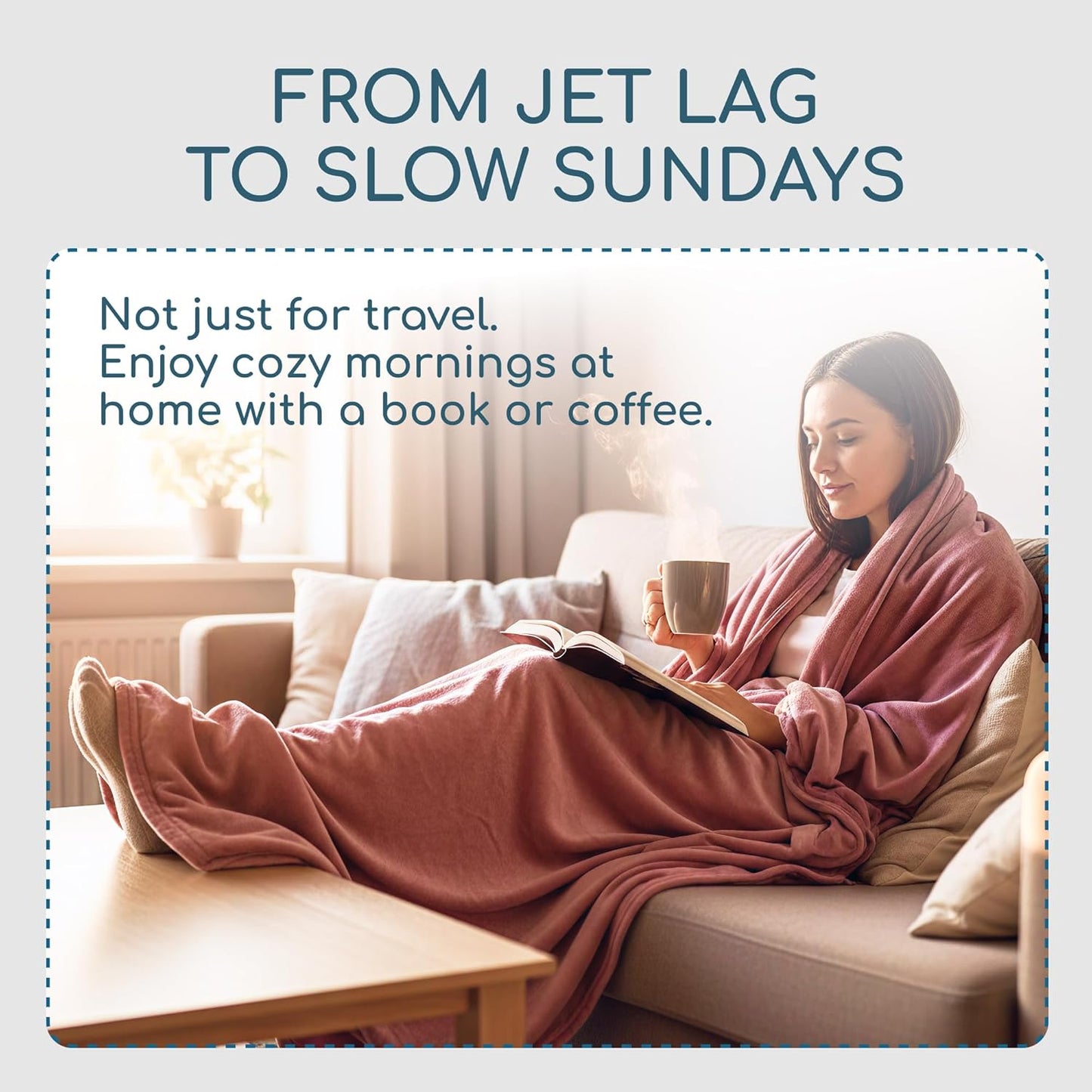 Resty 65"x40" Traveling Airplane Blanket, Deep Gray – Lightweight, Velvety Soft Blanket That Becomes a Travel Pillow – Must-Have Comfort for Planes & Road Trips – Travel Essentials for Women & Men