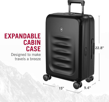 Victorinox Spectra 3.0 Frequent Flyer Plus Carry-On - Modern Hardside Carry-On Luggage - Rolling Suitcase with Spinner Wheels - Holds Travel Accessories - 45 Liters, Black